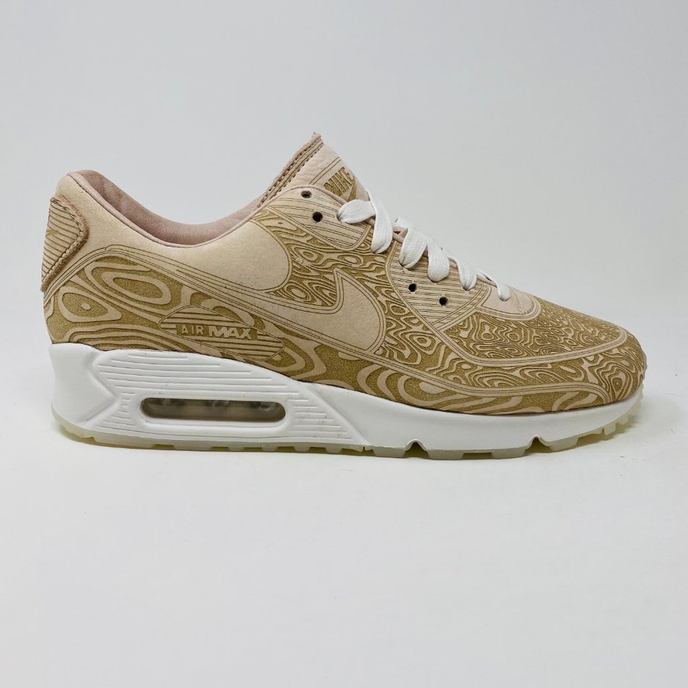 Nike Mens Air Max 90 QS Laser Brown Leather Lace Up Low Top Sneaker Shoes Sz 8.5 - Picture 5 of 6